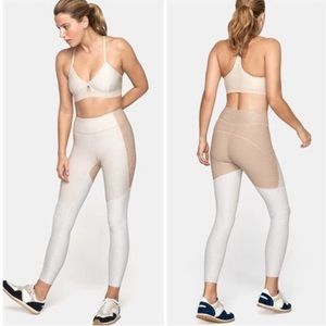 Outdoor Voices High-rise Color Blocking Leggings Desert Oatmeal Cloud Size Sm